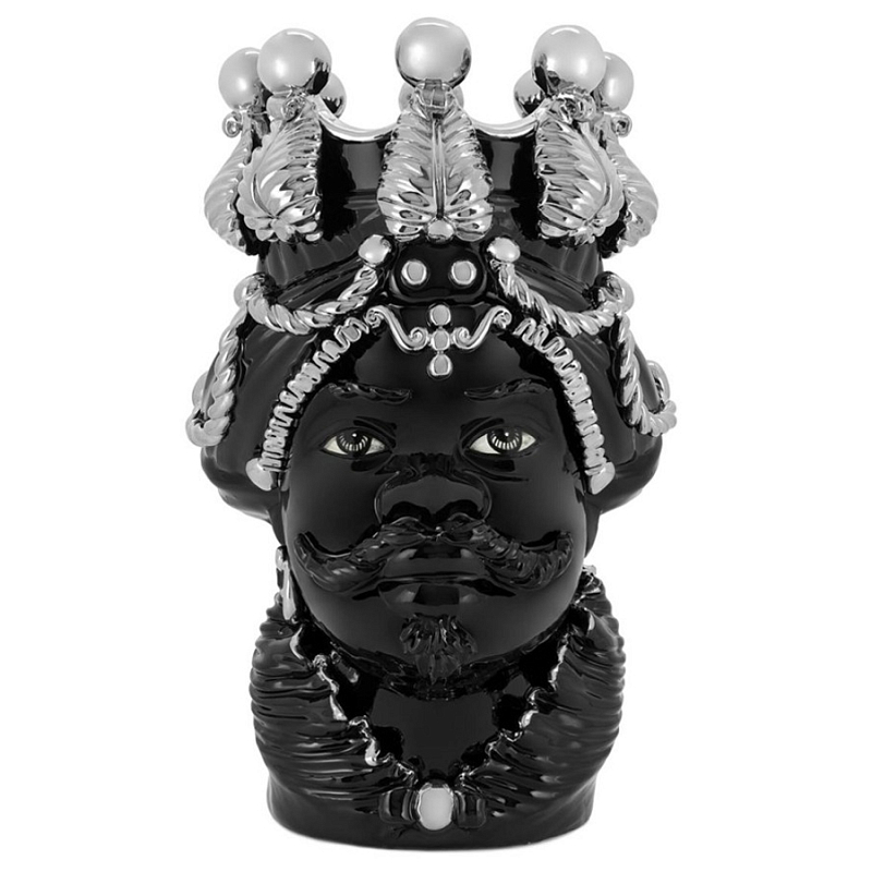 Ваза Vase Moro Man Ltd Platinum Черный Серебряный Ваза Vase Moro Man Ltd Platinum Черный Серебряный в Кирове | Loft Concept