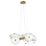 Люстра подвесная круглая с ветвистыми бронзовыми элементами и стеклянными рифлеными дисками Textured Glass Chandelier варинант исполнения - 1 | Loft Concept в Кирове