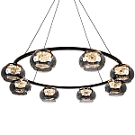 Люстра с круглыми плафонами из дымчато-серого стекла IONA Grey Glass Chandelier 8 варинант исполнения - 1 | Loft Concept в Кирове