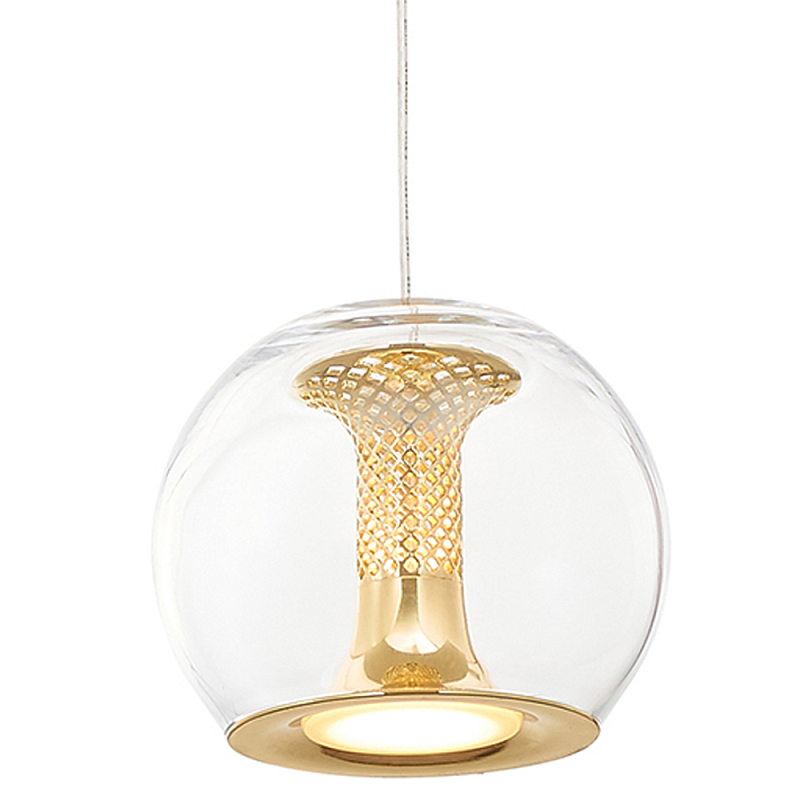 Подвесной светильник со стеклянным плафоном Inner Gleam Globe gold Золотой Прозрачное Стекло Подвесной светильник со стеклянным плафоном Inner Gleam Globe gold Золотой Прозрачное Стекло в Кирове | Loft Concept