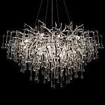 Люстра подвесная с прозрачными стеклянными подвесками в форме капель Диаметр 100 см Droplet Chandelier варинант исполнения - 19 | Loft Concept в Кирове