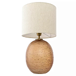 Настольная лампа с тканевым бежевым абажуром на овальном основании Beige Lampshade on Oval Base варинант исполнения - 2 | Loft Concept в Кирове