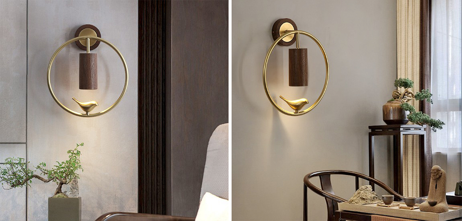Бра деревянное с птичкой Manu Wall Lamp Бра деревянное с птичкой Manu Wall Lamp - Loft-Concept в Кирове