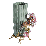Ваза с птицами и цветами из фарфора с бронзовыми элементами Garden of Eden варинант исполнения - 4 | Loft Concept в Кирове