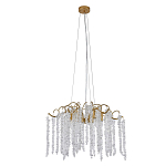 Люстра подвесная с изогнутыми золотистыми элементами и хрустальными подвесками FAIRYTREE Light варинант исполнения - 1 | Loft Concept в Кирове