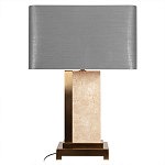 Настольная лампа с основанием из натурального камня c серым прямоугольным абажуром Lapis Tiburtinus варинант исполнения - 1 | Loft Concept в Кирове