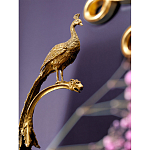 Чаша из прозрачного стекла на бронзовой подставке в виде павлина с рельефным хвостом Eden Garden варинант исполнения - 4 | Loft Concept в Кирове