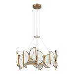 Люстра круглая с полукруглыми плафонами из искусственного алебастра в бронзовой оправе Marbella варинант исполнения - 5 | Loft Concept в Кирове