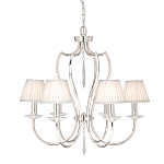 Люстра цвета никель с 6-ю лампами и стеклянными подвесками Elstead Lighting варинант исполнения - 3 | Loft Concept в Кирове