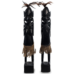 Комплект из 2-х деревянных статуэток Asmat Wooden Statuettes Black варинант исполнения - 1 | Loft Concept в Кирове