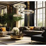 Люстра из 3-х колец с мозаичным хрустальным оформлением Sparks of Crystal варинант исполнения - 2 | Loft Concept в Кирове