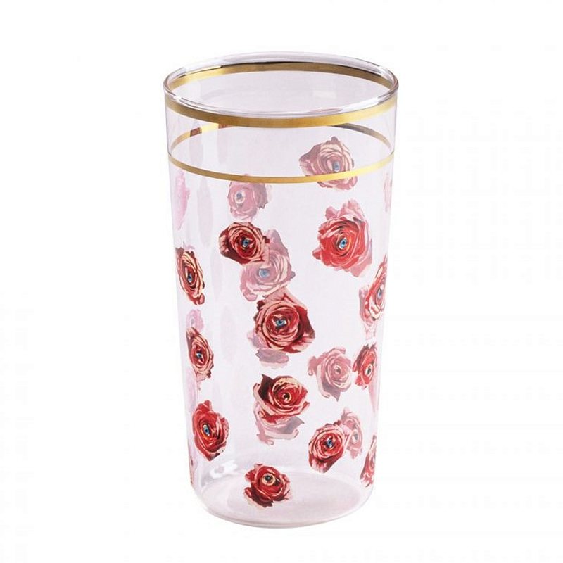 Стакан Seletti Roses Прозрачное Стекло Золотой Красный Стакан Seletti Roses Прозрачное Стекло Золотой Красный в Кирове | Loft Concept