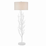 Торшер белый с цилиндрическим абажуром и каркасом в виде дерева Branched Tree варинант исполнения - 1 | Loft Concept в Кирове