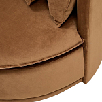 Кушетка круглая с обивкой из велюра коричневая Milky Brown Chair варинант исполнения - 5 | Loft Concept в Кирове