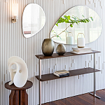 Круглый приставной стол из массива ореха Balu Wooden Side Table варинант исполнения - 8 | Loft Concept в Кирове