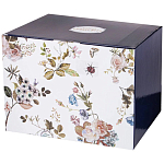 Чайный сервиз из фарфора темно-синий с рисунком цветов на 6 персон 14 предметов 300 мл Garden Whisper Porcelain Set  варинант исполнения - 4 | Loft Concept в Кирове