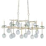 Люстра линейная с круглыми прозрачными подвесками  Horizontal Rectangular Chandelier варинант исполнения - 2 | Loft Concept в Кирове