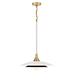 Подвесной светильник с плафоном в форме плоского купола и белой шарообразной лампой Eurofase варинант исполнения - 9 | Loft Concept в Кирове