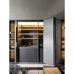 Кухонный гарнитур из дерева и камня с раздвижными дверцами OPERATING COLUMN 2.0 Dada Engenereed Kitchen варинант исполнения - 6 | Loft Concept в Кирове