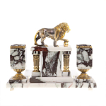 Настольный письменный набор из мрамора с декором в виде льва в подарочной упаковке Marble Accessory варинант исполнения - 4 | Loft Concept в Кирове