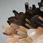 Люстра кргулая светодиодная из дымчатых и прозрачных необработанных кристаллов Raw Crystal варинант исполнения - 1 | Loft Concept в Кирове