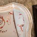 Двухместный диван из массива бука серый с растительным орнаментом Raffael Blue Grey Sofa варинант исполнения - 5 | Loft Concept в Кирове