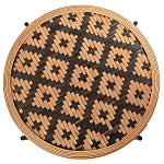 Круглый кофейный стол с плетеной столешницей и полкой Norberta Wicker Coffee Table варинант исполнения - 2 | Loft Concept в Кирове