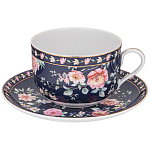 Чайный набор из фарфора синий на 6 персон 12 предметов Flower Porcelain Collection варинант исполнения - 1 | Loft Concept в Кирове