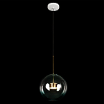 Подвесной светильник с прозрачным бирюзовым стеклянными плафоном и золотыми деталями Диаметр 30 Giopato & Coombes варинант исполнения - 2 | Loft Concept в Кирове