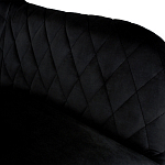 Барный стул со спинкой и подлокотниками на 4-х металлических ножках Douglas Rhombus Черный Велюр варинант исполнения - 3 | Loft Concept в Кирове