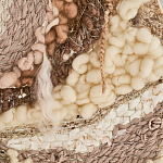 Овальный Современный Гобелен Абстракция в бежевых тонах Shallow варинант исполнения - 5 | Loft Concept в Кирове