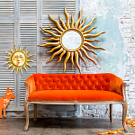 Зеркало-солнце круглое с золотыми с лучами Rays of Peace варинант исполнения - 2 | Loft Concept в Кирове