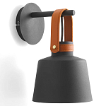 Черное матовое бра с декором под кожу Chestery варинант исполнения - 1 | Loft Concept в Кирове