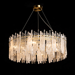 Люстра круглая с прозрачными стержнями разной длины Textured Glass Chandelier варинант исполнения - 3 | Loft Concept в Кирове