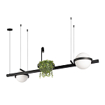 Подвесной светильник линейный с 2-мя шарообразными плафонами и цилиндрическим спотом Light of Еyes варинант исполнения - 3 | Loft Concept в Кирове