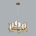 Люстра круглая с полукруглыми плафонами из искусственного алебастра в бронзовой оправе Marbella варинант исполнения - 7 | Loft Concept в Кирове