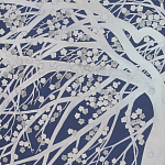 Обои ручная роспись в стиле Арт-деко Windswept Blossom Special Colourway on Dark Blue dyed silk варинант исполнения - 2 | Loft Concept в Кирове