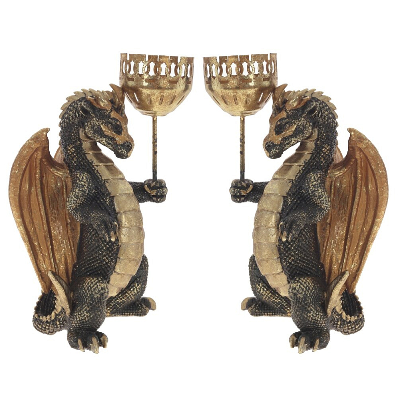 Подсвечник в виде дракона Dragon candlestick L or R Золотой Коричневый Зеленый Подсвечник в виде дракона Dragon candlestick L or R Золотой Коричневый Зеленый в Кирове | Loft Concept