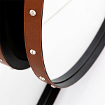 Зеркало овальное в металлической раме с кожаной отделкой Loft in Reflection варинант исполнения - 3 | Loft Concept в Кирове