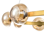 Люстра подвесная светодиодная с 9-ю круглыми плафонами коньячного цвета Iona Chandelier Brass  варинант исполнения - 2 | Loft Concept в Кирове