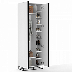 Двухдверный шкаф белого цвета Strict Lines варинант исполнения - 3 | Loft Concept в Кирове