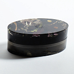 Шкатулка из эпоксидной смолы с цветами черная Epoxy Resin Oval Box Black варинант исполнения - 4 | Loft Concept в Кирове