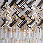 Люстра многоярусная с переплетенными металлическими элементами черного и золотого цвета и прозрачными хрустальными подвесками Empire Chandelier Crystal варинант исполнения - 6 | Loft Concept в Кирове