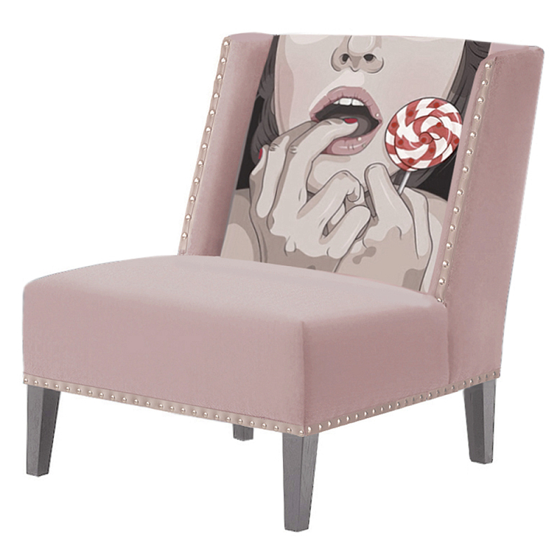 FUN Armchair Lollipop Pink Дизайнерское кресло с цветным принтом Розовый пастельный FUN Armchair Lollipop Pink Дизайнерское кресло с цветным принтом Розовый пастельный в Кирове | Loft Concept