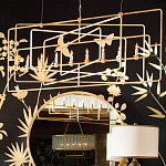 Люстра золотая из пересекающихся прямоугольных элементов Thin Intersecting Rectangles варинант исполнения - 4 | Loft Concept в Кирове