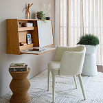 Приставной стол с отделкой из джута Juti D30 см варинант исполнения - 8 | Loft Concept в Кирове