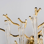 Бра золотого цвета с разветвленными ветвями и длинными прозрачными подвесками в форме стеклянных сосулек Droplet Chandelier варинант исполнения - 5 | Loft Concept в Кирове