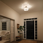 Потолочный светильник с двойным цилиндрическим плафоном из белого стекла и прозрачной органзы Kichler варинант исполнения - 6 | Loft Concept в Кирове