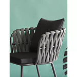 Стул мягкий с декором в виде плетеных лент на спинке и подлокотниках Semicircular Chair Decorated with Ribbons варинант исполнения - 3 | Loft Concept в Кирове