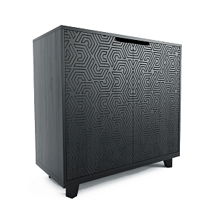 Комод черный с орнаментом Brian